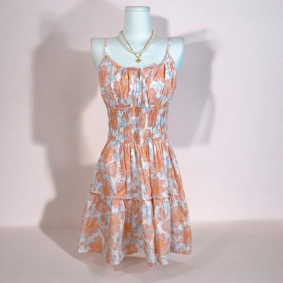 NWOT Lusana Mini Dress in Lotus Floral - Picture 2 of 5